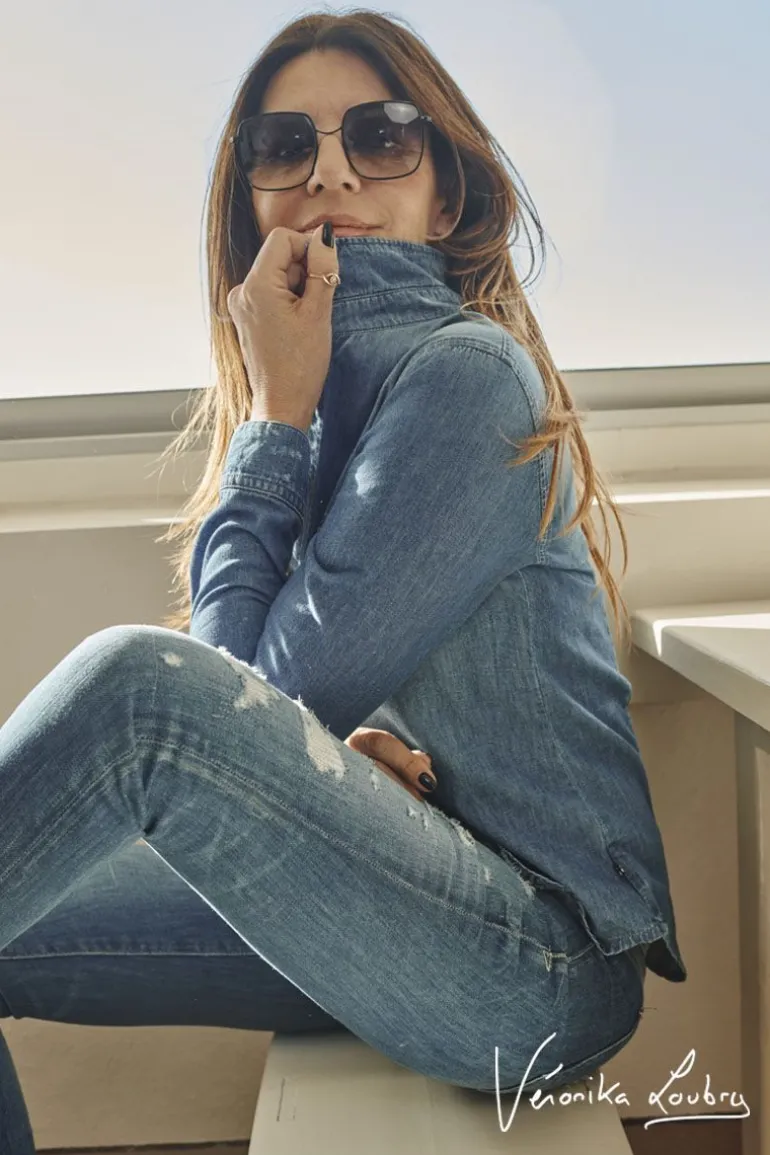 Le Temps des Cerises Chemise En Jeans Josy Bleue By Veronika Loubry-Femme Chemises Et Vestes