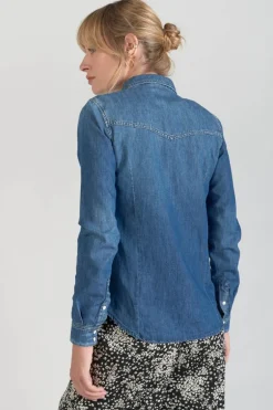 Le Temps des Cerises Chemise En Jeans Juanita Bleue-Femme Chemises Et Vestes