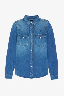 Le Temps des Cerises Chemise En Jeans Juanita Bleue-Femme Chemises Et Vestes