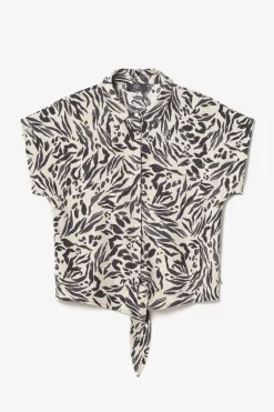 Le Temps des Cerises Chemise En Lin Melange Noor A Motif Animalier-Femme Chemises