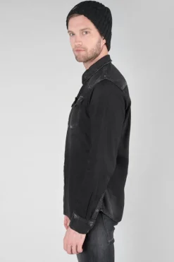 Le Temps des Cerises Chemise Juanito En Jeans Noir Delave-Homme Chemises Et Vestes