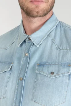Le Temps des Cerises Chemise Juanito En Jeans Bleu Clair-Homme Chemises Et Vestes