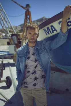 Le Temps des Cerises Chemise Juanito En Jeans Bleu Delave-Homme Chemises Et Vestes