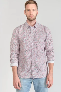 Le Temps des Cerises Chemise Rodel A Motif Fleuri Rouge Et Bleu-Homme Chemises