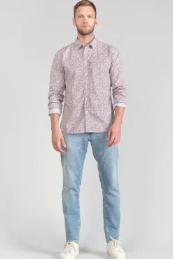 Le Temps des Cerises Chemise Rodel A Motif Fleuri Rouge Et Bleu-Homme Chemises