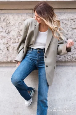 Le Temps des Cerises Collab @Sabrinacsari Roma 400/19 Mom Taille Haute Jeans Bleu N°1-Femme Coupe Regular