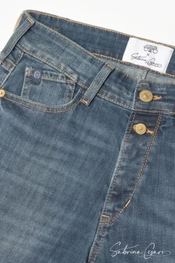 Le Temps des Cerises Collab @Sabrinacsari Roma 400/19 Mom Taille Haute Jeans Bleu N°1-Femme Coupe Regular