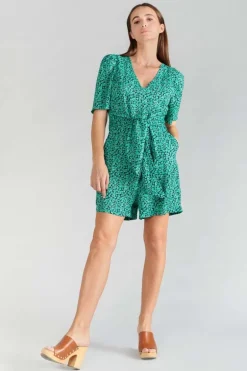 Le Temps des Cerises Combi-Short Amira A Motif Vert-Femme Combinaisons
