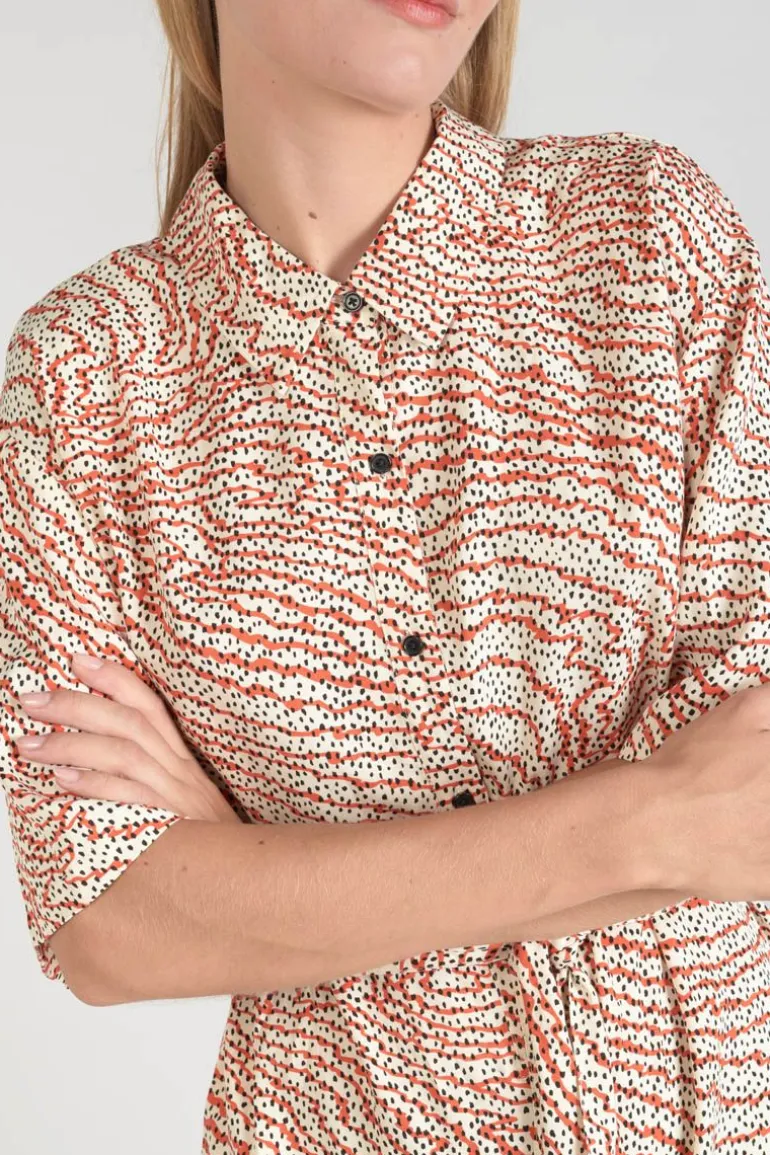 Le Temps des Cerises Combi-Short Zely A Motif Orange Et Noir-Femme Shorts & Jupes