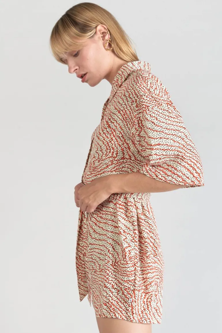 Le Temps des Cerises Combi-Short Zely A Motif Orange Et Noir-Femme Shorts & Jupes