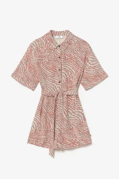 Le Temps des Cerises Combi-Short Zely A Motif Orange Et Noir-Femme Shorts & Jupes