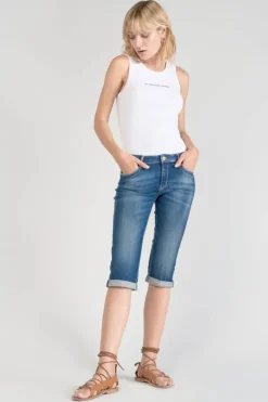 Le Temps des Cerises Corsaire Vallon En Jeans Bleu Delave-Femme Jupes & Shorts