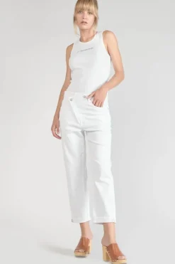 Le Temps des Cerises Cosy Boyfit 7/8Eme Jeans Blanc-Femme Coupe Boyfit