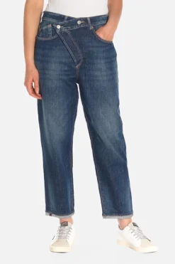 Le Temps des Cerises Cosy Boyfit 7/8Eme Jeans Bleu N°2-Femme Coupe Boyfit