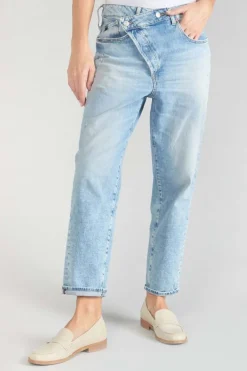 Le Temps des Cerises Cosy Boyfit 7/8Eme Jeans Destroy Bleu N°5-Femme Coupe Boyfit