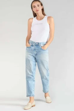 Le Temps des Cerises Cosy Boyfit 7/8Eme Jeans Destroy Bleu N°5-Femme Coupe Boyfit