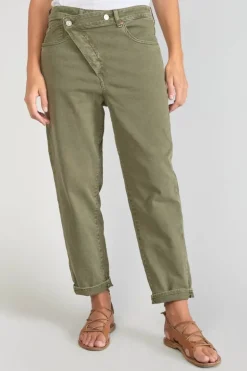 Le Temps des Cerises Cosy Boyfit 7/8Eme Jeans Kaki-Femme Coupe Boyfit