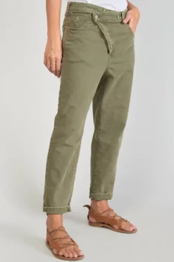 Le Temps des Cerises Cosy Boyfit 7/8Eme Jeans Kaki-Femme Coupe Boyfit