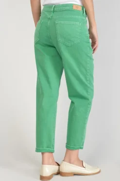 Le Temps des Cerises Cosy Boyfit 7/8Eme Jeans Vert Menthe-Femme Coupe Boyfit