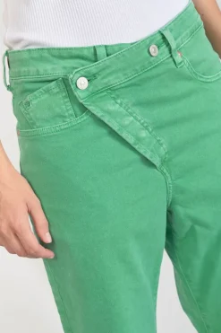 Le Temps des Cerises Cosy Boyfit 7/8Eme Jeans Vert Menthe-Femme Coupe Boyfit