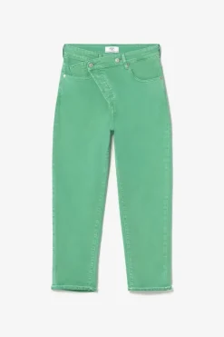 Le Temps des Cerises Cosy Boyfit 7/8Eme Jeans Vert Menthe-Femme Coupe Boyfit
