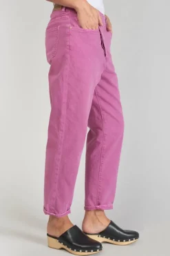 Le Temps des Cerises Cosy Boyfit 7/8Eme Jeans Violet Rose-Femme Coupe Boyfit