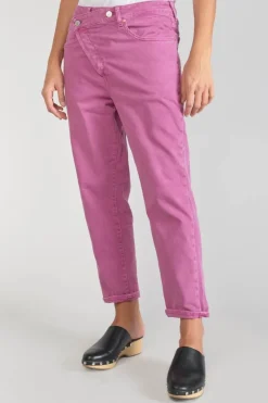 Le Temps des Cerises Cosy Boyfit 7/8Eme Jeans Violet Rose-Femme Coupe Boyfit