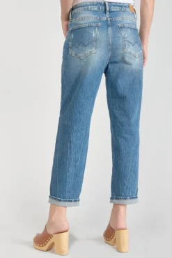 Le Temps des Cerises Cosy Pocket Boyfit 7/8Eme Jeans Destroy Bleu N°4-Femme Coupe Boyfit
