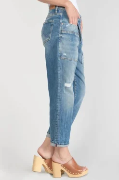 Le Temps des Cerises Cosy Pocket Boyfit 7/8Eme Jeans Destroy Bleu N°4-Femme Coupe Boyfit