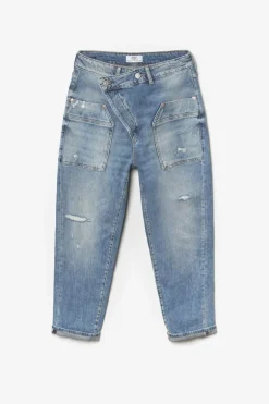 Le Temps des Cerises Cosy Pocket Boyfit 7/8Eme Jeans Destroy Bleu N°4-Femme Coupe Boyfit