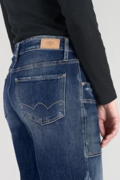 Le Temps des Cerises Cosy Pocket Boyfit 7/8Eme Jeans Destroy Bleu N°2-Femme Coupe Boyfit