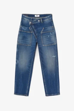 Le Temps des Cerises Cosy Pocket Boyfit 7/8Eme Jeans Destroy Bleu N°2-Femme Coupe Boyfit
