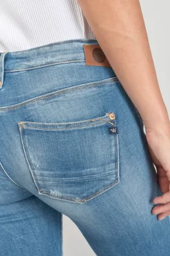 Le Temps des Cerises Dames Power Skinny 7/8Eme Jeans Destroy Bleu N°4-Femme Coupe Skinny