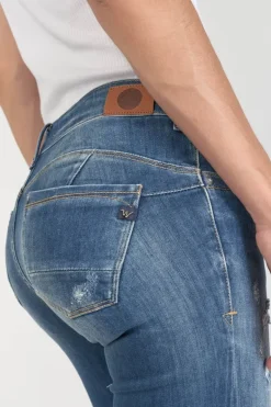 Le Temps des Cerises Etoc Pulp Slim 7/8Eme Jeans Destroy Bleu N°2-Femme Coupe Slim