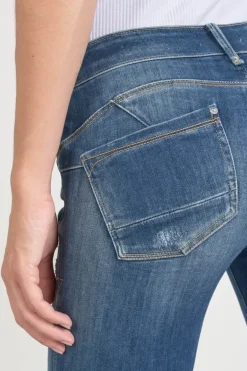 Le Temps des Cerises Etoc Pulp Slim 7/8Eme Jeans Destroy Bleu N°2-Femme Coupe Slim