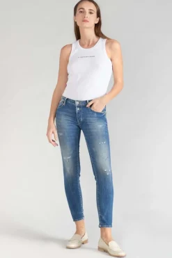 Le Temps des Cerises Fino Pulp Slim 7/8Eme Jeans Destroy Bleu N°3-Femme Coupe Slim