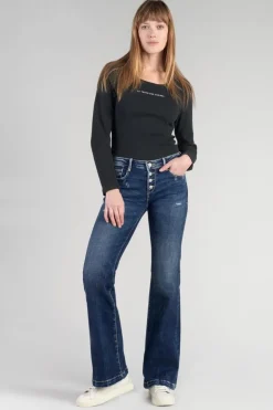 Le Temps des Cerises Foch Flare Jeans Destroy Bleu N°2-Femme Coupe Flare / Bootcut