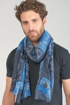 Le Temps des Cerises Foulard Brite A Motif Cachemire Bleu-Homme Écharpes & Foulards