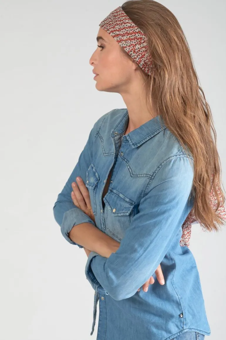 Le Temps des Cerises Foulard Jadida A Motif Orange Et Noir-Femme Écharpes & Foulards