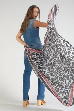 Le Temps des Cerises Foulard Marinna A Motif Leopard-Femme Écharpes & Foulards