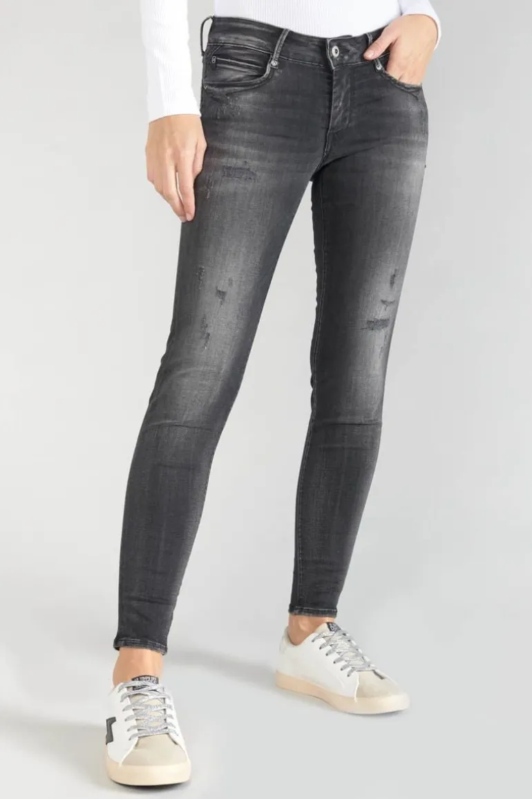Le Temps des Cerises Geos Pulp Slim 7/8Eme Jeans Destroy Noir N°1-Femme Coupe Slim