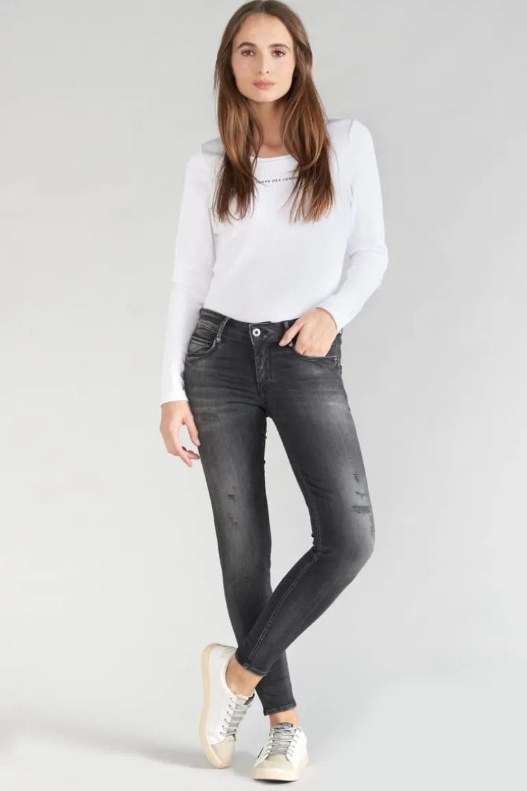 Le Temps des Cerises Geos Pulp Slim 7/8Eme Jeans Destroy Noir N°1-Femme Coupe Slim