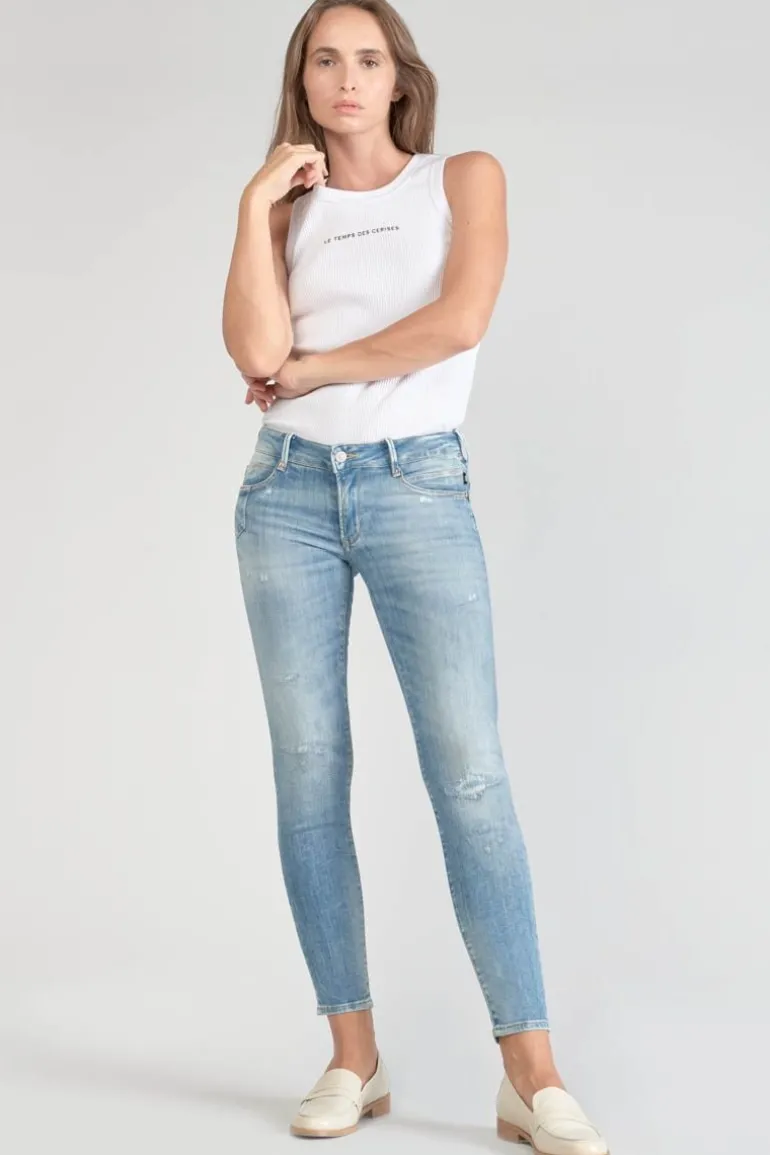 Le Temps des Cerises Jako Pulp Slim 7/8Eme Jeans Destroy Bleu N°4-Femme Coupe Slim