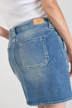 Le Temps des Cerises Jupe Cary En Jeans Bleu Delave-Femme Jupes & Shorts