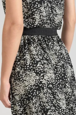 Le Temps des Cerises Jupe Longue Cassand A Motif Fleuri Noir Et Blanc-Femme Shorts & Jupes