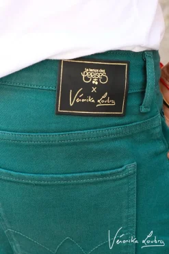 Le Temps des Cerises Mary Boyfit Jeans Vert Emeraude By Veronika Loubry-Femme Coupe Boyfit