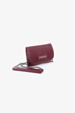Le Temps des Cerises Mini Sac A Bandouliere Jade Bordeaux Plisse-Femme Sacs & Portefeuilles