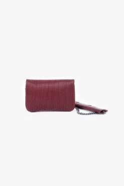 Le Temps des Cerises Mini Sac A Bandouliere Jade Bordeaux Plisse-Femme Sacs & Portefeuilles