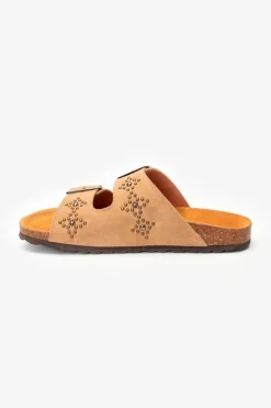 Le Temps des Cerises Mules Cloutees Naomie Beige-Femme Chaussures