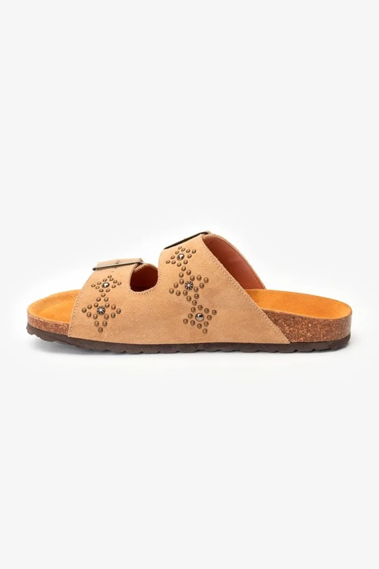 Le Temps des Cerises Mules Cloutees Naomie Beige-Femme Chaussures